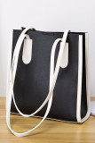 PU Leather Contrast Tape Tote Bag With Purse 2pcs Pack MOQ 3pcs