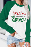 Mrs. Claus But Married To The Grinch Print Long Sleeve Top UNISHE Wholesale