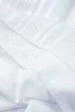 White Lace Crochet Splicing Cold Shoulder V Neck Blouse