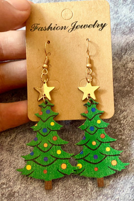Christmas Tree Grinch Wood Earrings MOQ 5PCS