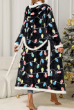 Colorful Hooded Flannel Fluffy Long Robe 
