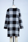 Lapel Plaid Fleece Coat 