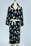 Colorful Hooded Flannel Fluffy Long Robe 