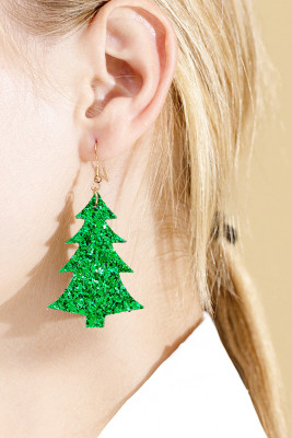 Christmas Tree Glitter Earrings MOQ 5PCS