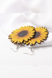 Wooden Sunflower Earrings MOQ 5pcs
