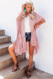 Pink Anja Tassel Kimono Beach Cover-up
