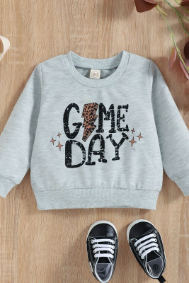 Grey Game Day Printed Baby Kid's Top