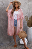 Pink Anja Tassel Kimono Beach Cover-up