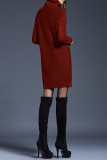 Turtleneck Cable Knitting Sweater Dress