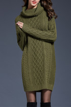 Turtleneck Cable Knitting Sweater Dress
