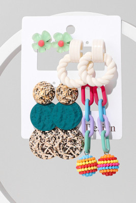 Colorful Acrylic Earrings Set MOQ 5pcs