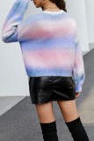 Gradient Color Knitting Pullover Sweater 