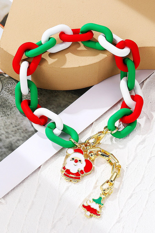 Christmas Chain Colorful Beads Bracelet MOQ 5PCS