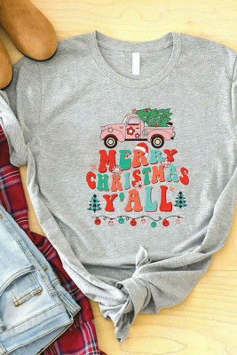 Merry Christmas Yall Santa Graphic Printed Short Sleeve T Shirt Unishe Wholesale