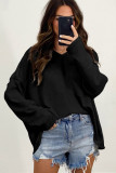 Black Pocketed Oversized Drop Sleeve Top