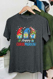 Happy Chrismukkah Gnomes Graphic Printed Short Sleeve T Shirt Unishe Wholesale