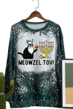 Meowzel Tov Jewish Catorah Hanukkah Long Sleeve Top Women UNISHE Wholesale