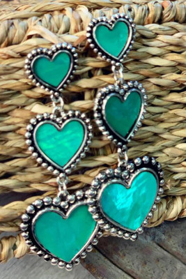 Turquoise Heart Shape Earrings MOQ 5PCS