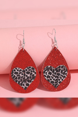 Plaid Leopard Heart Earrings MOQ 5PCS