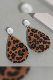 Brown Hairy Leopard with Western Patchwork Earrings MOQ 5pcs