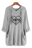 Side By Side Or Miles Apart Sisters Will Always Be Connected By Heart Pockets Hooded Dress Unishe Wholesale