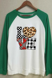 Leopard Plaid Love Heart,Valentine's Day Long Sleeve Top Women UNISHE Wholesale