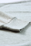 Gray Asymmetric Cold Shoulder Long Sleeve Top