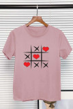 Valentine’s Tic Tac Toe,Love Always Wins Graphic Printed Short Sleeve T Shirt Unishe Wholesale