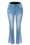 Ripped Distressed Flare Denim Pants 
