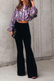 Sequin Glitter Flare Sleeves Top
