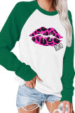Leopard Lip,XOXO,Valentines Day Long Sleeve Top Women UNISHE Wholesale