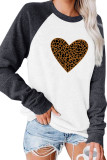 Valentines Day Shirt,Leopard heart Long Sleeve Top Women UNISHE Wholesale
