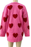 Valentine Heart Front Open Knitting Cardigan 