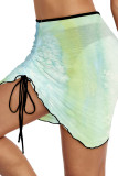 Gradient Tie Dye Ruched Beach Skirt