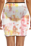 Gradient Tie Dye Ruched Beach Skirt