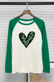 Leopard Heart St Patricks Day Long Sleeves Top Women Unishe Wholesale