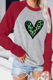 Leopard Heart St Patricks Day Long Sleeves Top Women Unishe Wholesale