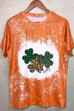 St Patricks Day Shirt,Leopard Shamrock Graphic Tee Unishe Wholesale