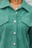 Plain Open Button Corduroy Jacket