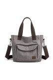 Big Capacity Pockets Canvas Handbag MOQ 3pcs