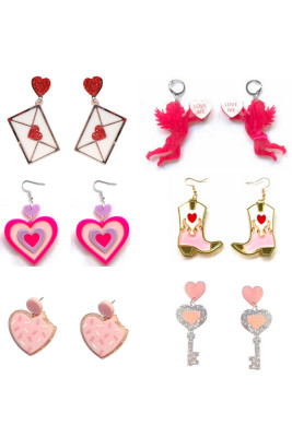 Valentine's Day Heart Earrings MOQ 5pcs