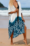 Colorblock Splicing Beach Dress Cover Up