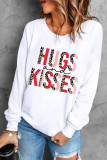 White HUGS and KISSES Leopard Long Sleeve Sweatshirt