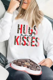 White HUGS and KISSES Leopard Long Sleeve Sweatshirt