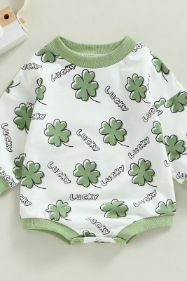 St. Patrick's Day Shamrock Baby Long Sleeves Romper 