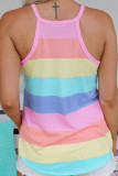 Multicolor Colorblock Knit Tank Top