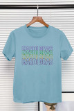 Mardi Gras Graphic Printed Short Sleeve T Shirt Unishe Wholesale