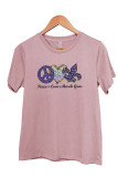 Peace Love Mardi Gras Graphic Printed Short Sleeve T Shirt Unishe Wholesale