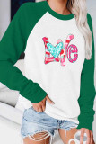 Love Red Teal Valentine's Long Sleeve Top UNISHE Wholesale