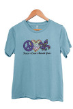 Peace Love Mardi Gras Graphic Printed Short Sleeve T Shirt Unishe Wholesale